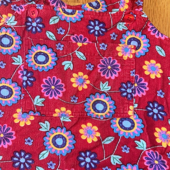 Rugged Bear red flower patterned corduroy dress, size kids 5 - Picture 3 of 3